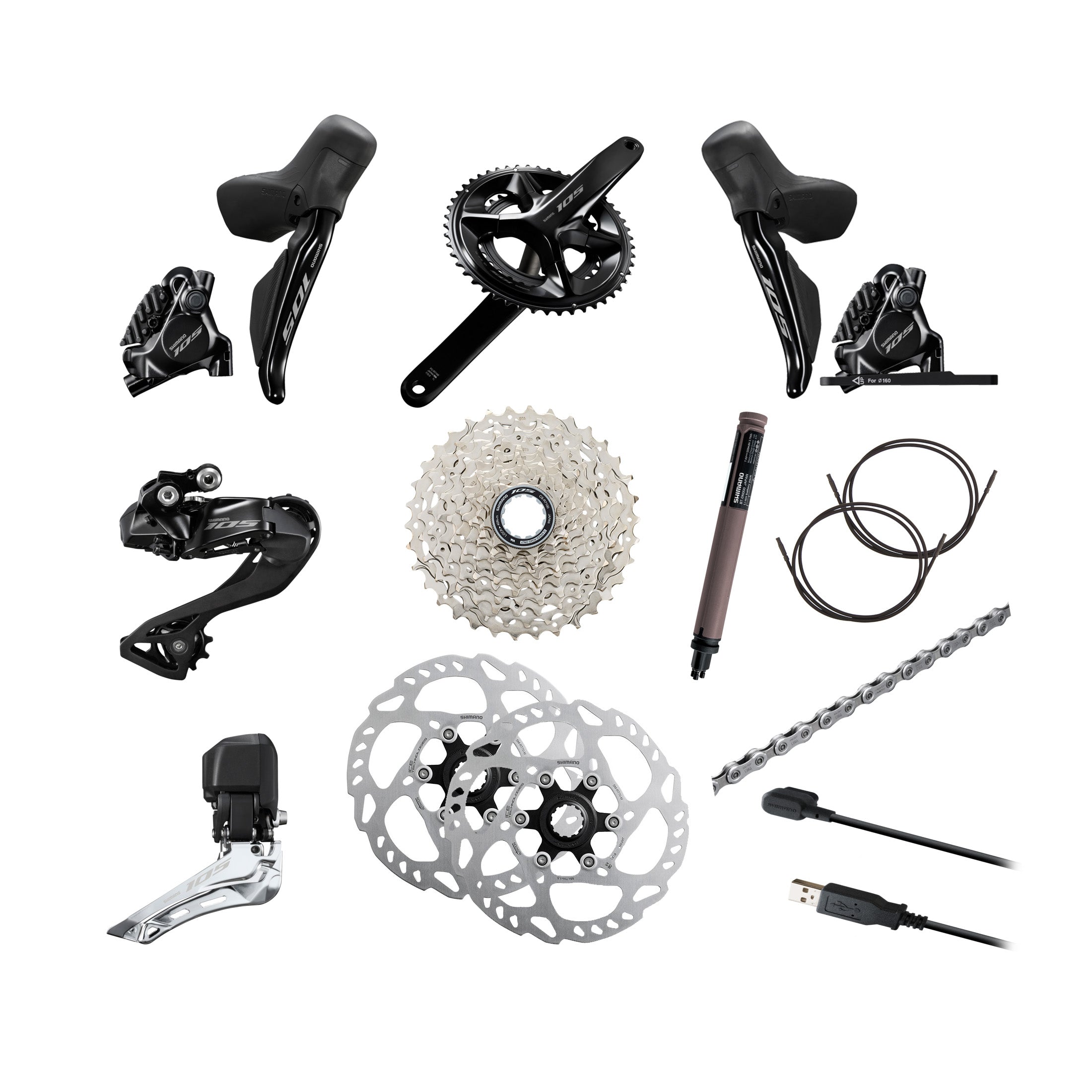 Shimano - 105 R7100 Di2 Disc Brake 12 Speed Groupset